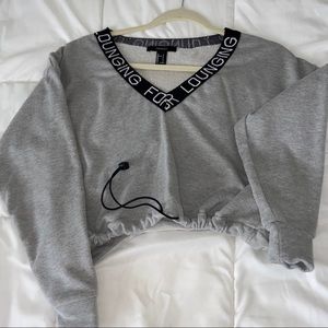 Drawstring long sleeve top